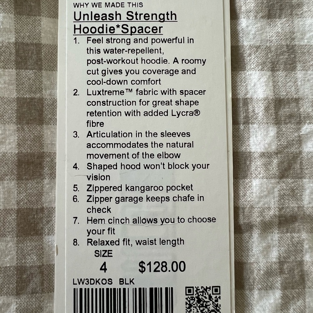 Lululemon Athletica Unleash Strength Black Cropped Hooded Jacket 4 Hoodie - Picture 8 of 8